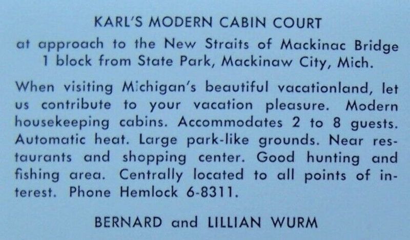 Karls Modern Cabin Court - Vintage Postcard